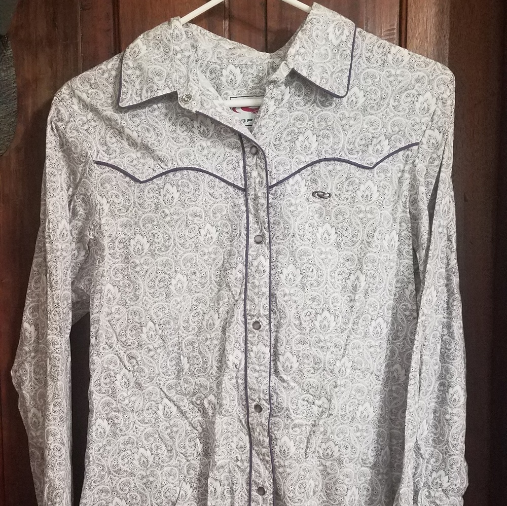 Purple Pearl Snap Button Up